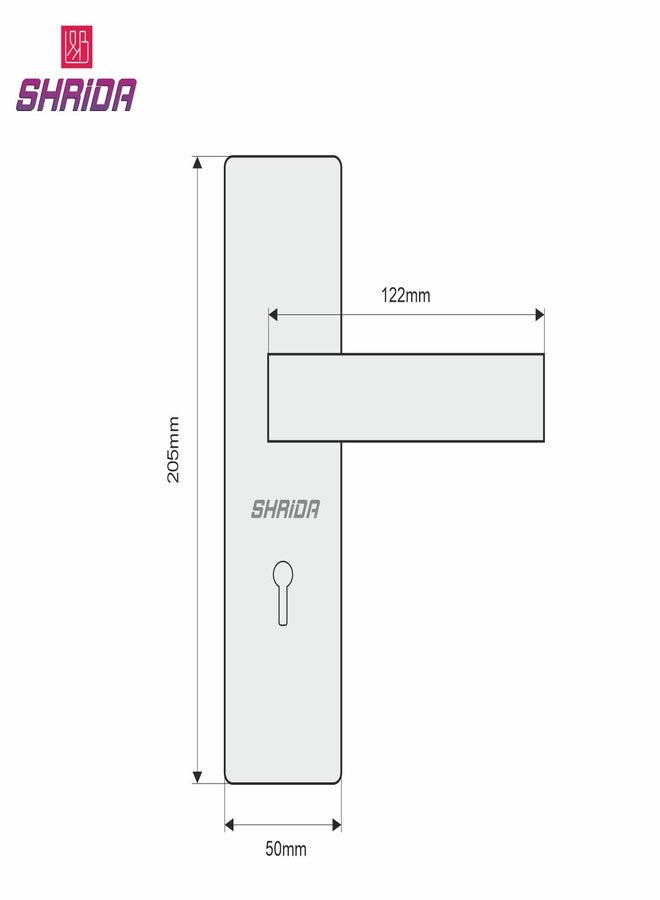 SHRIDA Steel Door Lock Handle Set with Brass Lock Body Set with 3 Keys/Mortise Door Locks for Main Door/Door Lock for Bedroom Door/Main Door Locks for Home (Silver Finish, 552) - Image 4